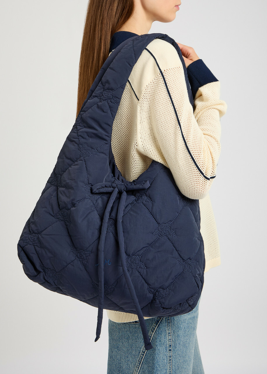 Damson Madder Roisin Quilted Hobo bag - Navy - One Size