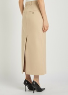 Wardrobe.nyc Twill Midi Skirt Stone