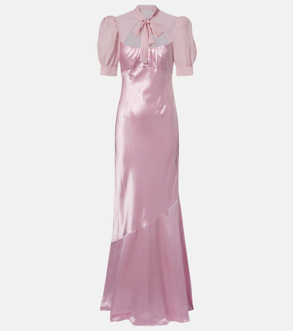 Alessandra Rich Tie-neck silk satin gown