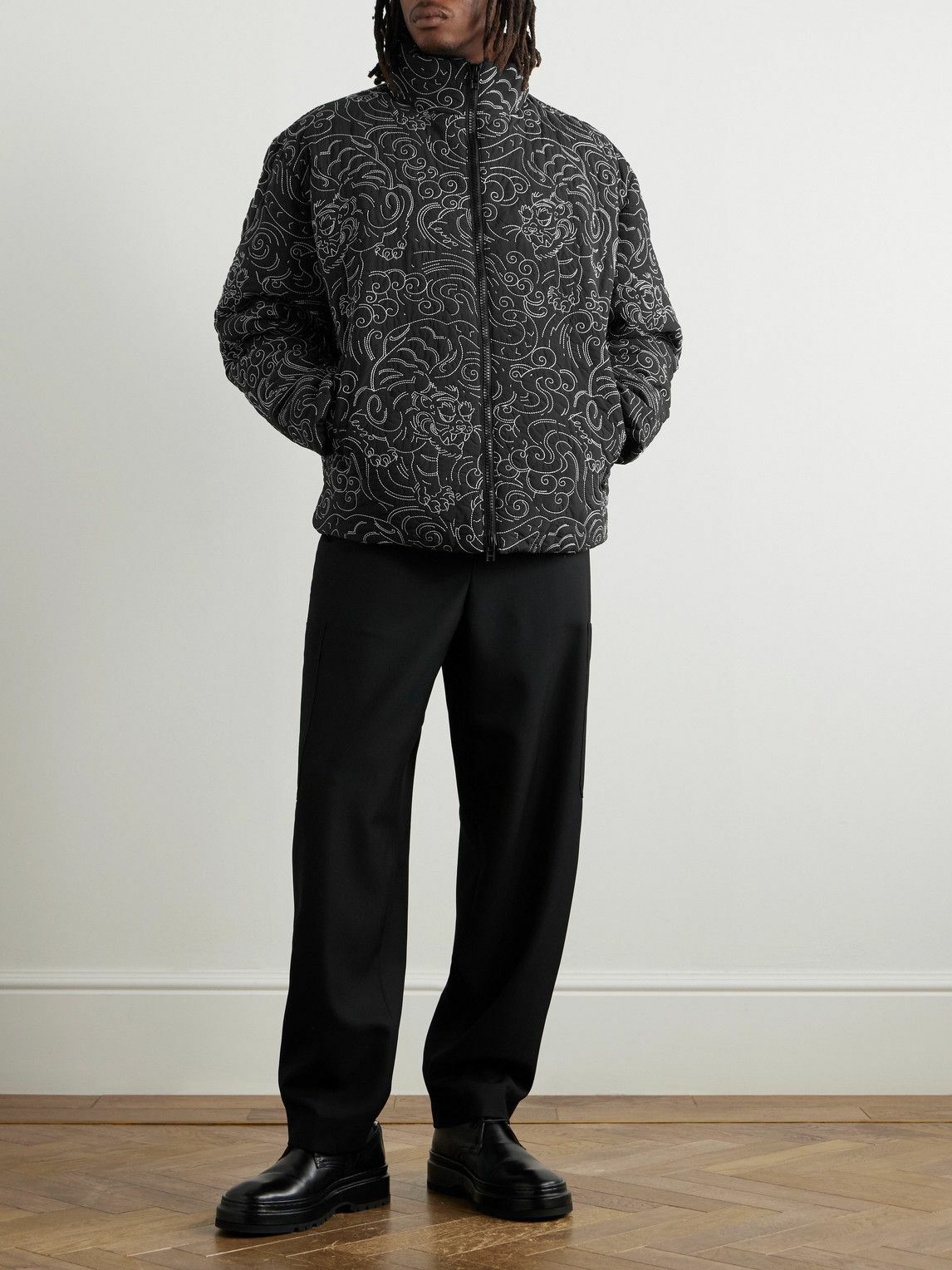 KENZO - Embroidered Padded Shell Jacket - Black Kenzo