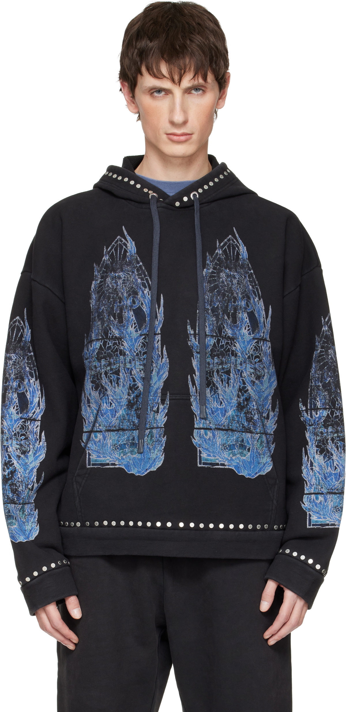 Who Decides War Black Flame Glass Hoodie