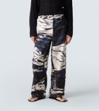 Commas Printed linen straight pants