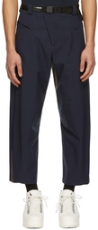 Hyein Seo Navy Polyester Trousers