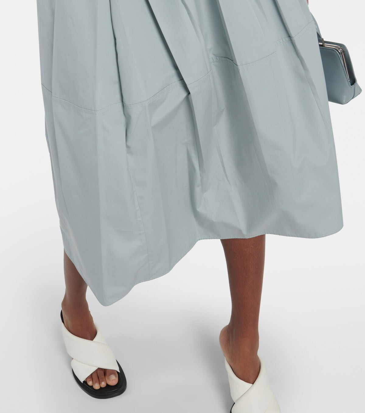 【関税込み】JIL SANDER Midi skirt Jil Sander - Gathered cotton poplin midi skirt Jil Sander
