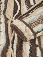 KAPITAL - Gaudy Intarsia Cotton-Bouclé Cardigan - Brown