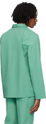 Tekla Green Long Sleeve Pyjama Shirt