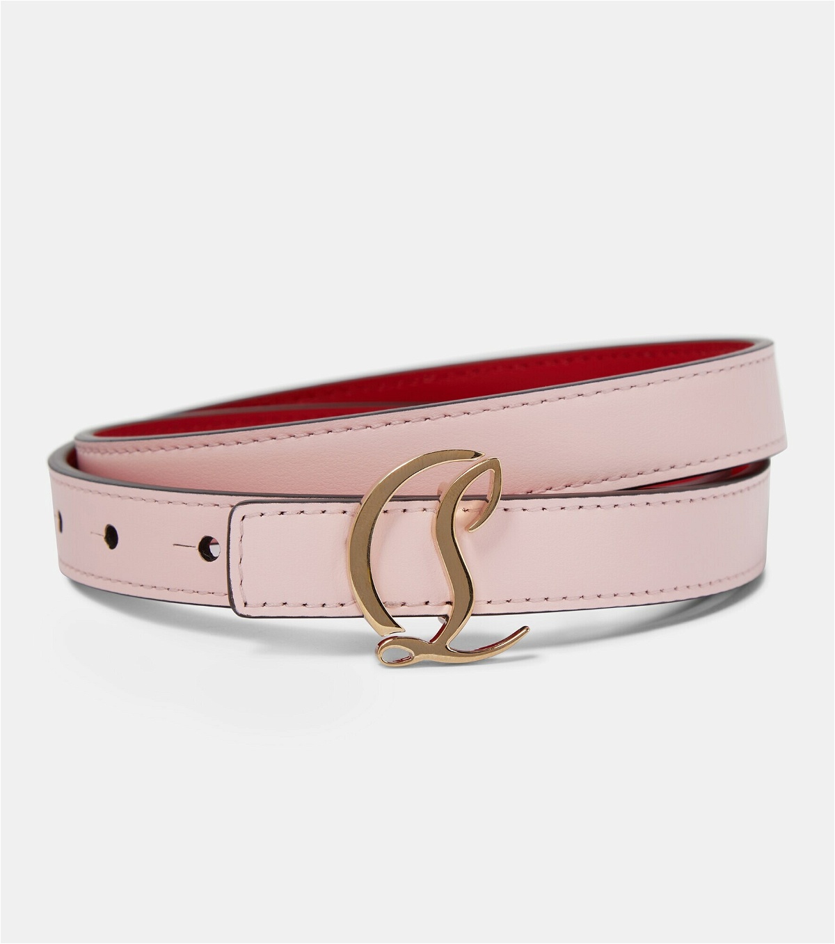 Carasky Embellished Leather Belt in Pink - Christian Louboutin