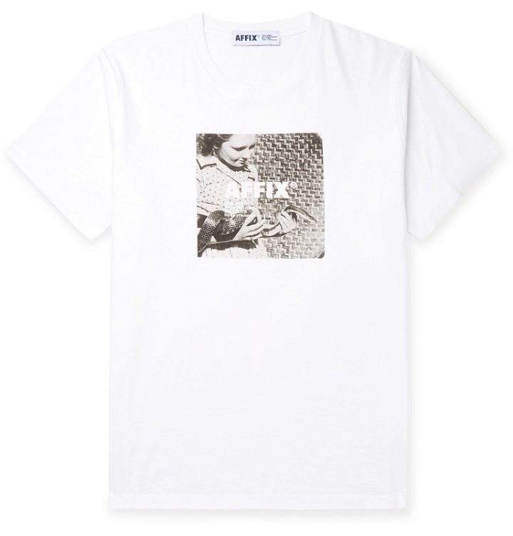 Photo: AFFIX - Logo-Print Cotton-Jersey T-Shirt - White