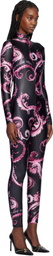 Versace Jeans Couture Black & Purple Chromo Couture Catsuit