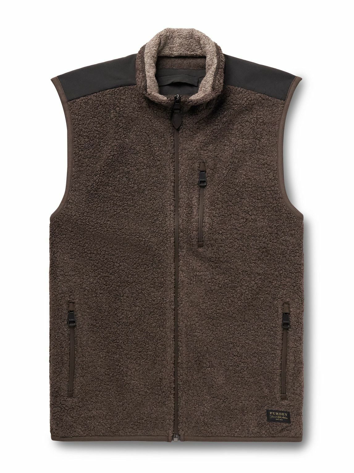 Purdey - Shell-Trimmed Bouclé Gilet - Brown