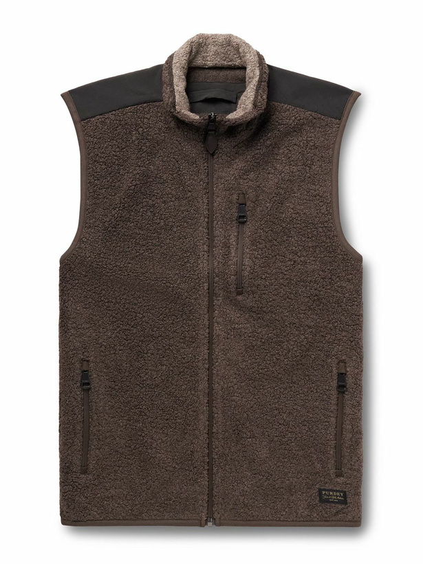 Photo: Purdey - Shell-Trimmed Bouclé Gilet - Brown
