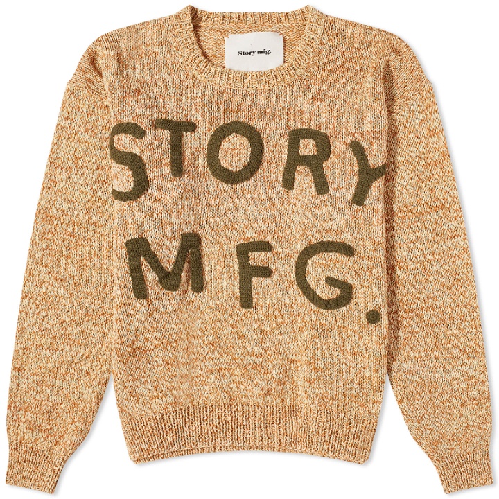 Photo: Story mfg. Men's Spinning Crewneck Knit in Classic Twisted Yellow