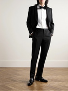 Canali - Straight-Leg Satin-Trimmed Wool and Mohair-Blend Tuxedo Trousers - Black