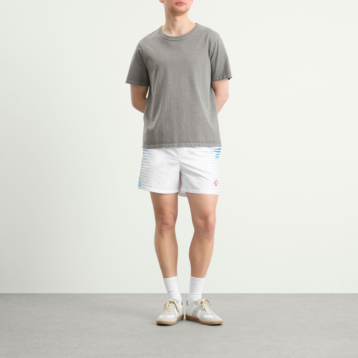 Casablanca Men's Printed Swim Shorts in White Casablanca