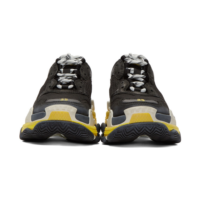 balenciaga black and yellow trainers