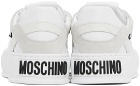 Moschino White & Gray Bumps & Stripes Sneakers