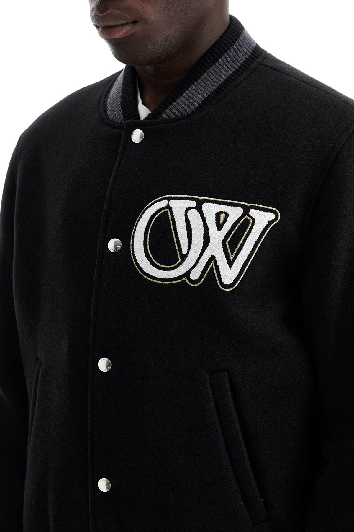OFF-WHITE embroidered lettering varsity Black Off-White