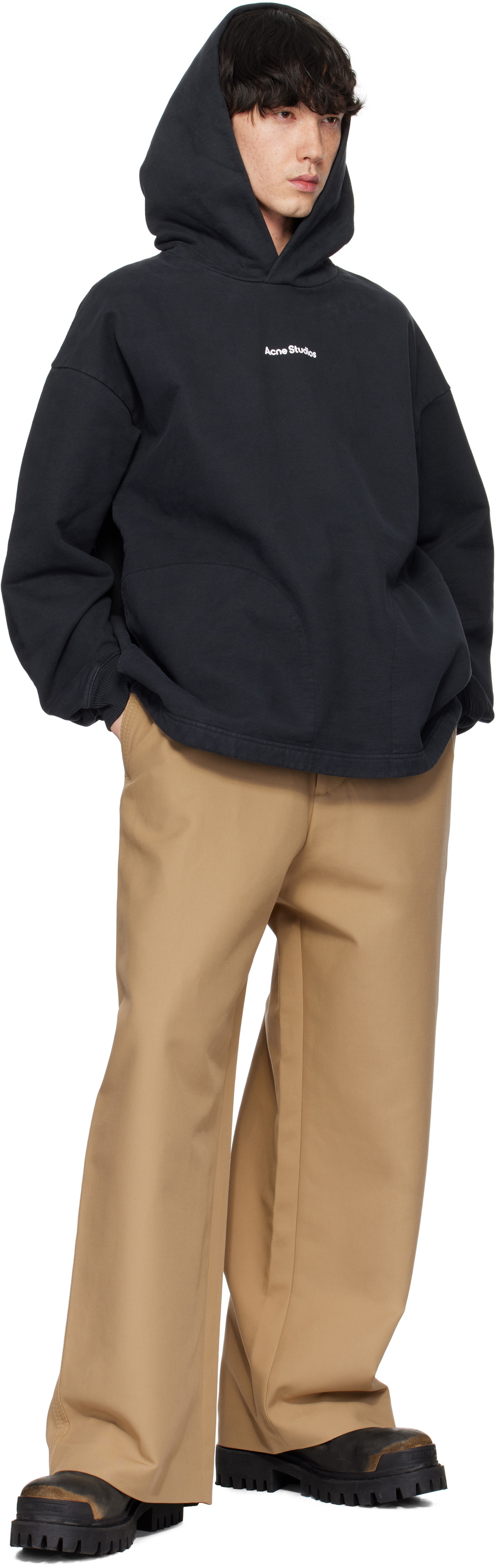 Acne Studios Black Logo Stamp Hoodie Acne Studios