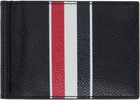 Thom Browne Black RWB Stripe Money Clip Wallet
