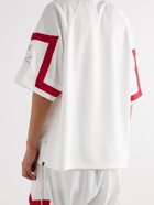 MASTERMIND WORLD - Grosgrain-Trimmed Logo-Embroidered Jersey T-Shirt - White
