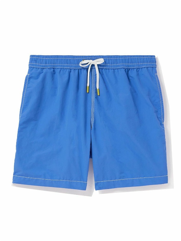 Photo: Hartford - Straight-Leg Mid-Length Swim Shorts - Blue