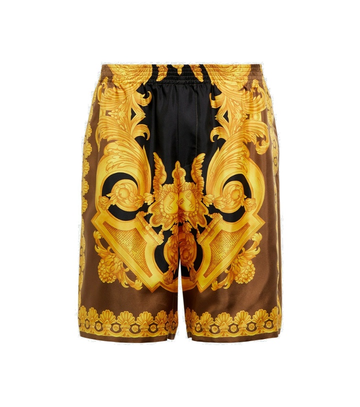 Photo: Versace - Barocco silk Bermuda shorts
