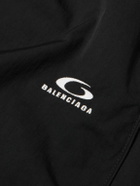 Balenciaga - Wide-Leg Logo-Embroidered Shell Shorts - Black