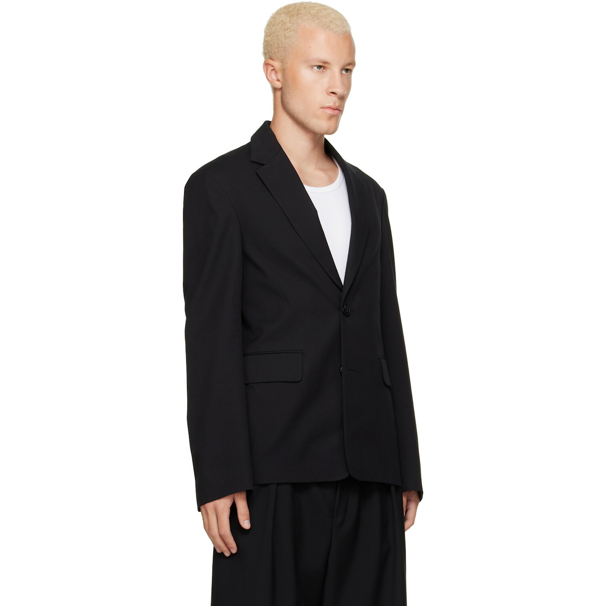 Dries Van Noten Black Cotton & Wool Twill Blazer