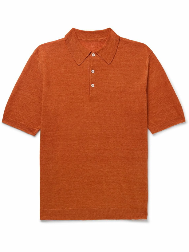 Photo: Anderson & Sheppard - Linen Polo Shirt - Orange