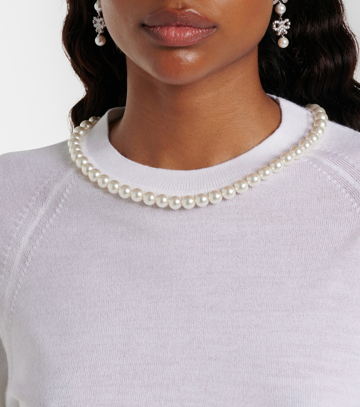 Simone Rocha Embellished wool and silk top