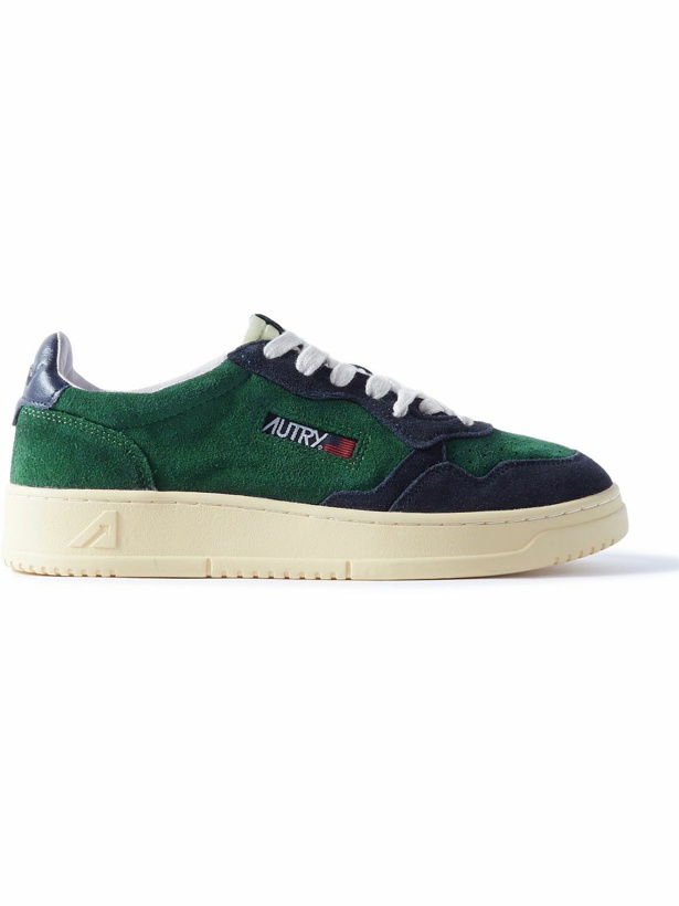 Photo: Autry - Medalist Leather-Trimmed Two-Tone Suede Sneakers - Green