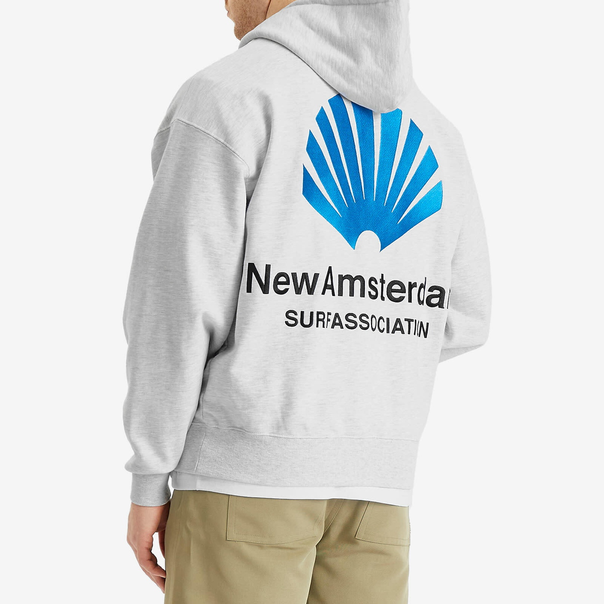 New Amsterdam Surf Association Men's Logo Hoodie in Grey Melange
