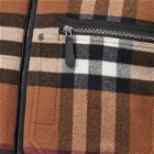Burberry Men's Wheelton Check Down Jacket in Dark Birch Brown Check
