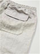 Zimmerli - Straight-leg Linen and Cotton-Blend Drawstring Shorts - Gray