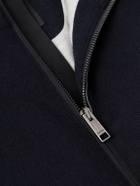 Zegna - Slim-Fit Leather-Trimmed Oasi Cashmere Down Gilet - Blue
