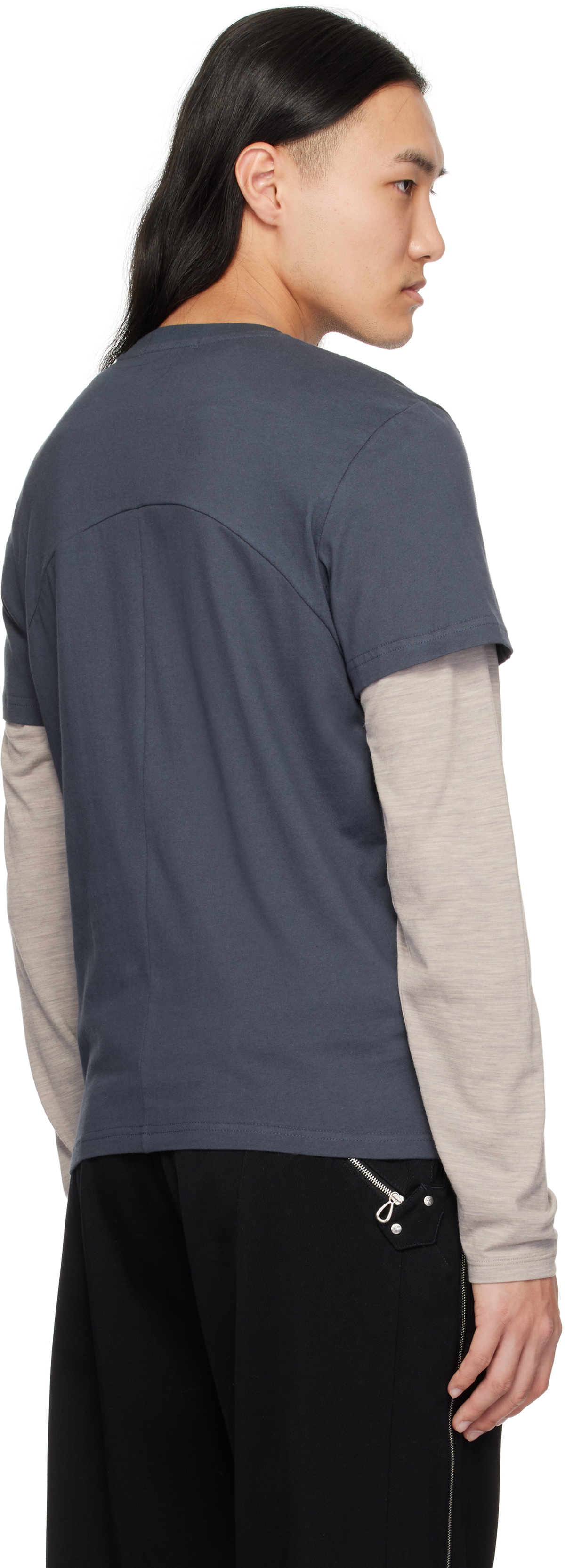 【関税込み】HYEIN SEO ブルー Serger Stitch Tシャツ Serger Stitch T-Shirt – HYEIN SEO