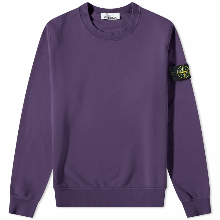 Photo: Stone Island Men's Garment Dyed Crew Neck Sweat in Ink