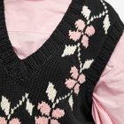 YMC Women's Heidi Knit Flower Vest in Black Multi