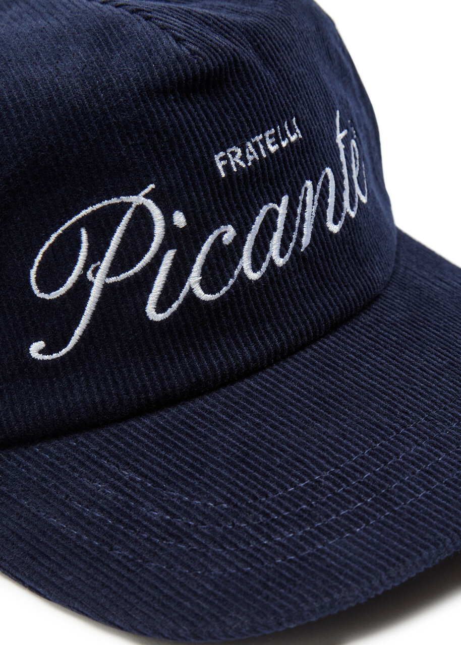 Picante Fratelli Logo-embroidered Corduroy cap - Navy - One Size