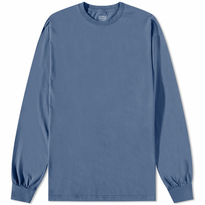 Photo: Colorful Standard Men's Long Sleeve Oversized Organic T-Shirt in Petrol Blue