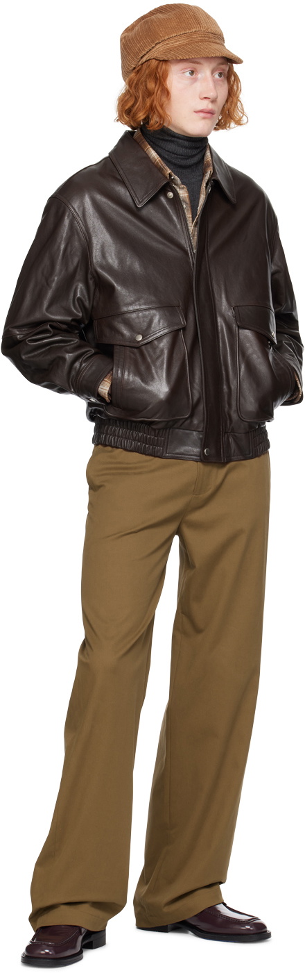 Dunst Brown Oversized Leather Jacket Dunst