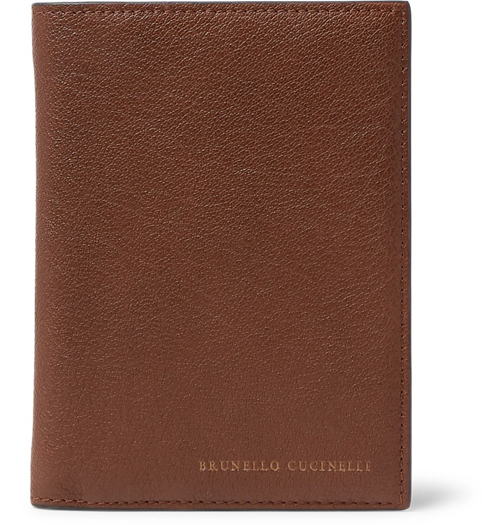 Photo: Brunello Cucinelli - Full-Grain Leather Passport Cover - Brown