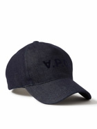 A.P.C. - Logo-Flocked Denim Baseball Cap - Blue