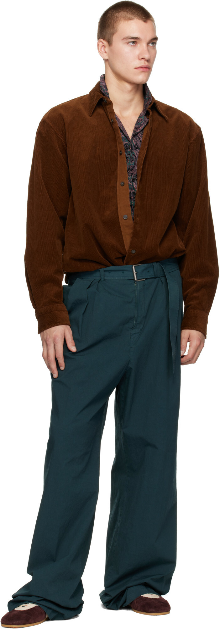 Dries Van Noten Brown Corduroy Shirt