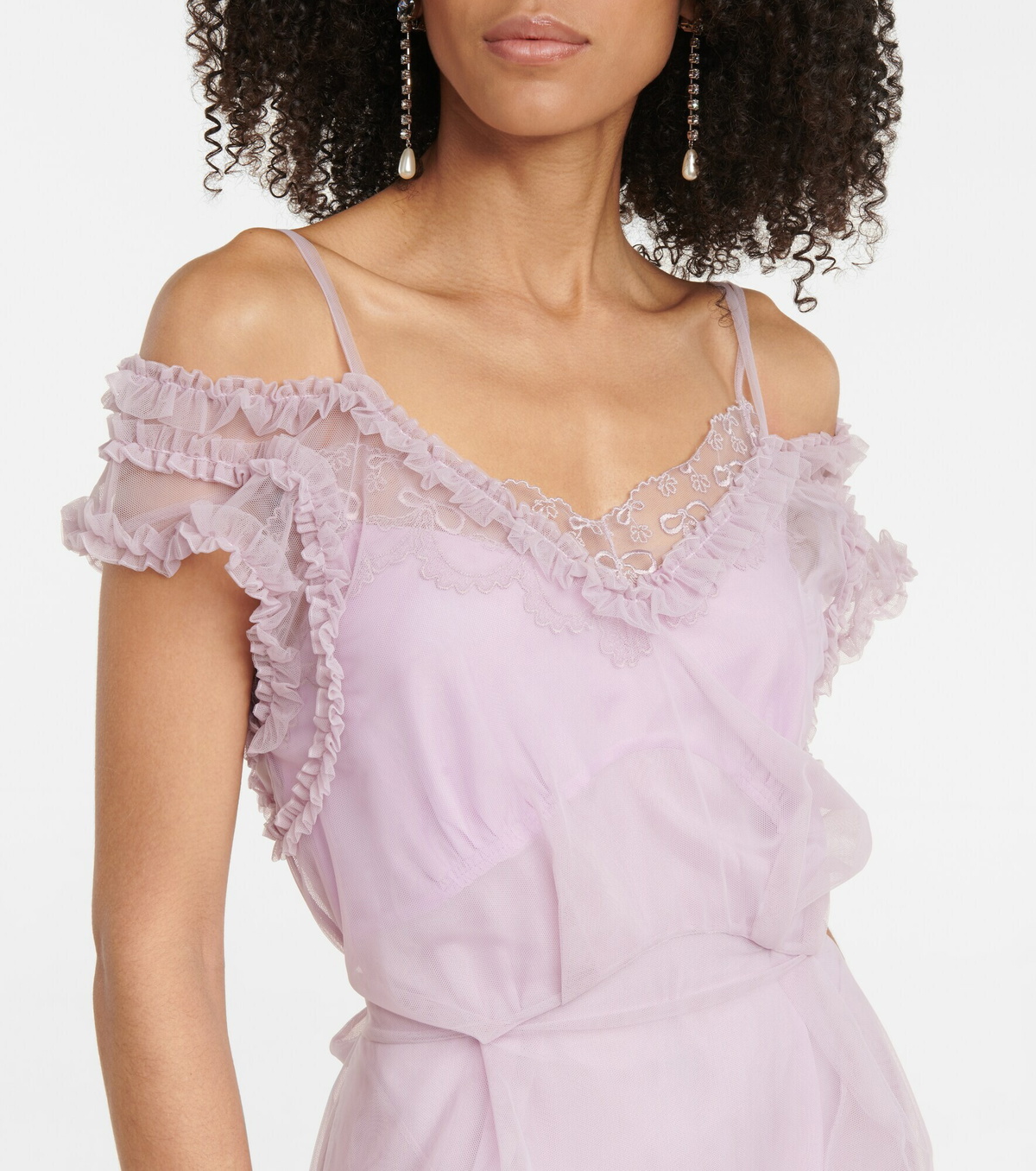 Simone Rocha - Ruffle-trimmed tulle midi dress Simone Rocha