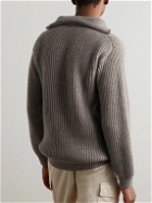 Purdey - Ribbed Cashmere Half-Zip Sweater - Neutrals