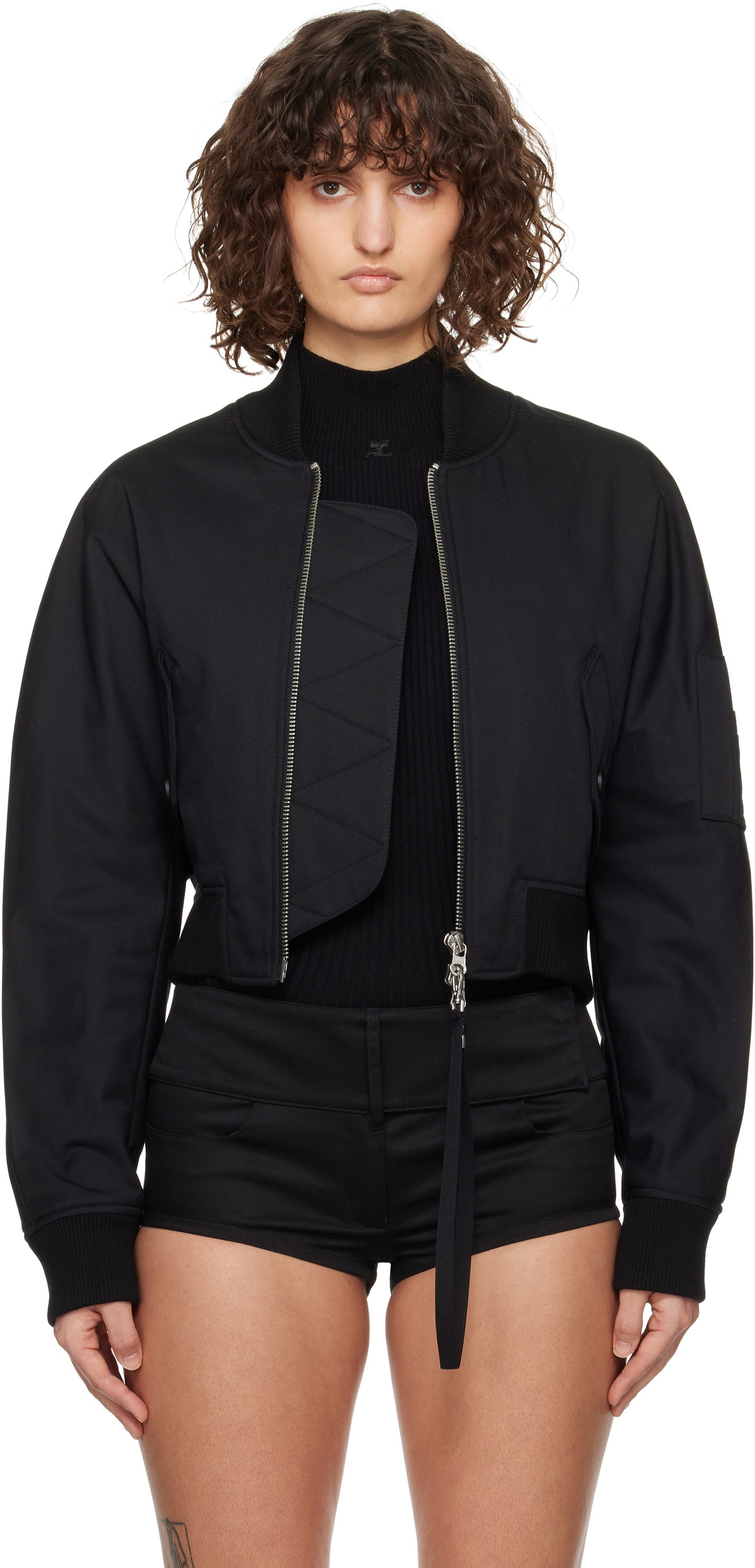 【関税&送料込】Courreges Bow Neck Bomber Jacket Courrèges bow-collar Bomber Jacket | Brown | FARFETCH