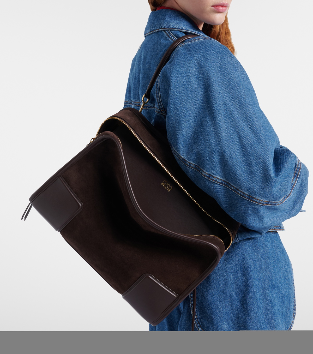 Loewe Amazona 180 Large suede top-handle bag