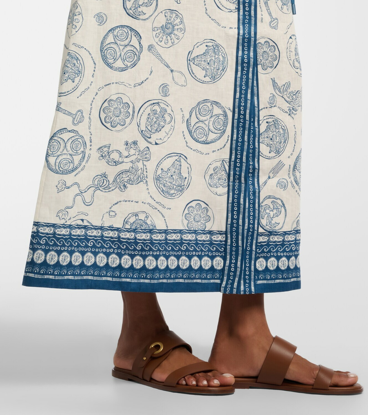 Alémais Lucky belted printed linen shirt dress