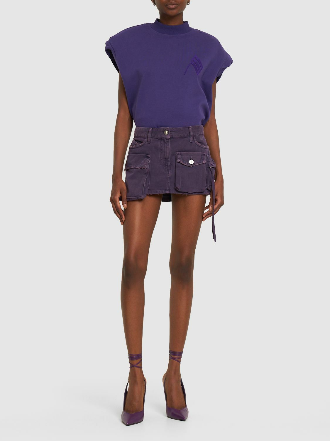 THE ATTICO Fay Denim Cargo Mini Skirt The Attico